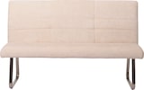 thumbnail of Sitzbank HWC-G55, Esszimmerbank Bank, Edelstahl gebürstet Stoff/Textil Chenille Öko-Tex, 160cm ~ creme