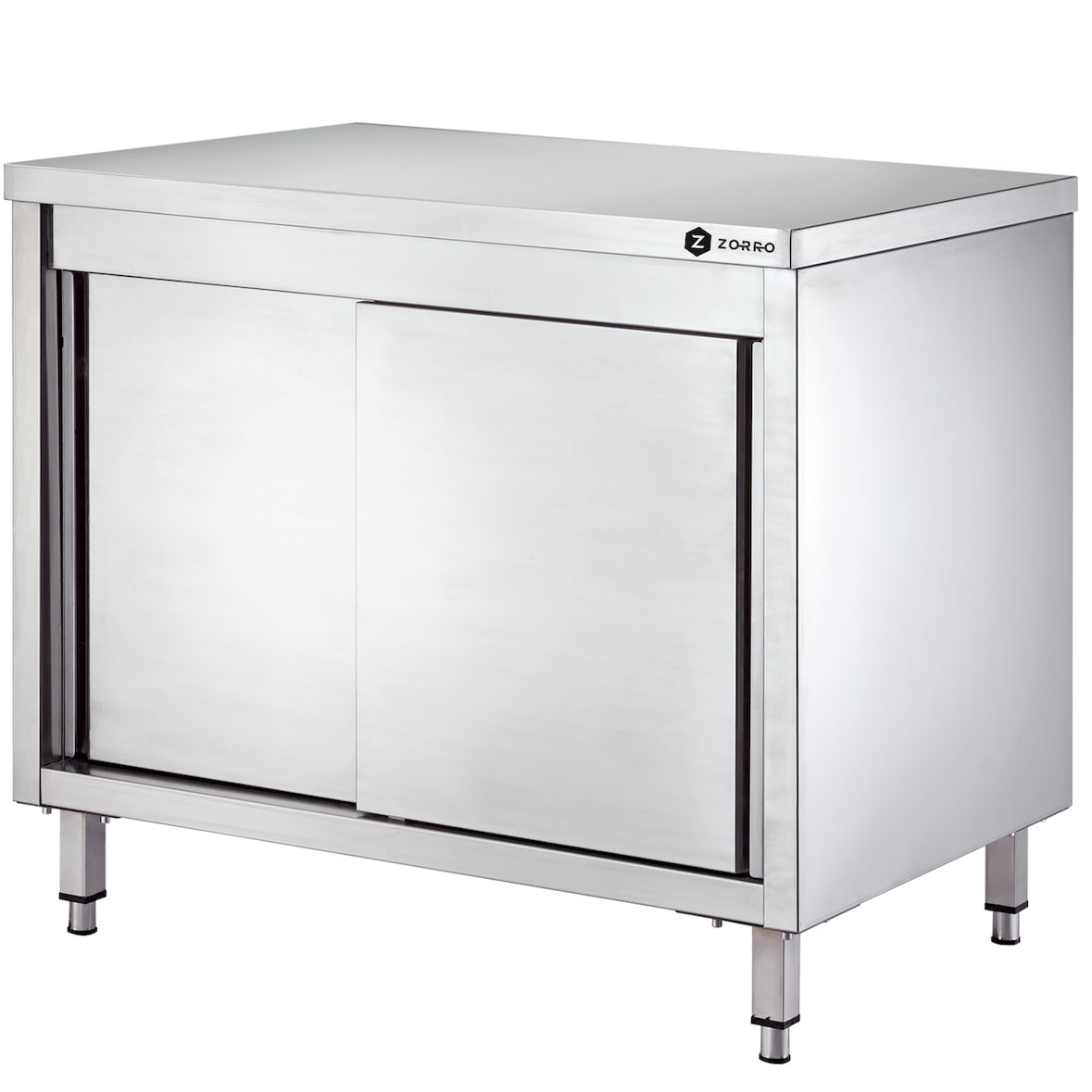 ZORRO Arbeitsschrank ZAS 120/60 | Edelstahl Schrank 1200x600x850 mm | Arbeitsfläche mit Unterschrank | Für Gastronomie & Küche