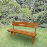 thumbnail of Gartenbank | HxBxT 86x148x54cm | Sitzhöhe 45cm | Massiv-Holz 148cm | Honigfarben | Sitzbank Holzbank Parkbank