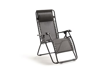 KG KITGARDEN - Espreguiçadeira de jardim/terraço dobrável multiposições, 114x65x90cm, cinza antracite