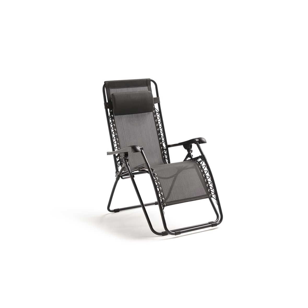 KG KITGARDEN - Espreguiçadeira de jardim/terraço dobrável multiposições, 114x65x90cm, cinza antracite