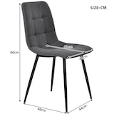 thumbnail of Merax 120cm Esstisch mit 4 Stühlen Set Esszimmer Sitzgruppe, Metallbeine,Essgruppe, (5-tlg), Leinen, grau