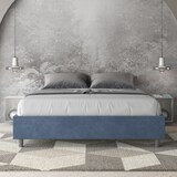 thumbnail of Letto Sommier senza rete imbottito 160x200 microfibra blu Azelia
