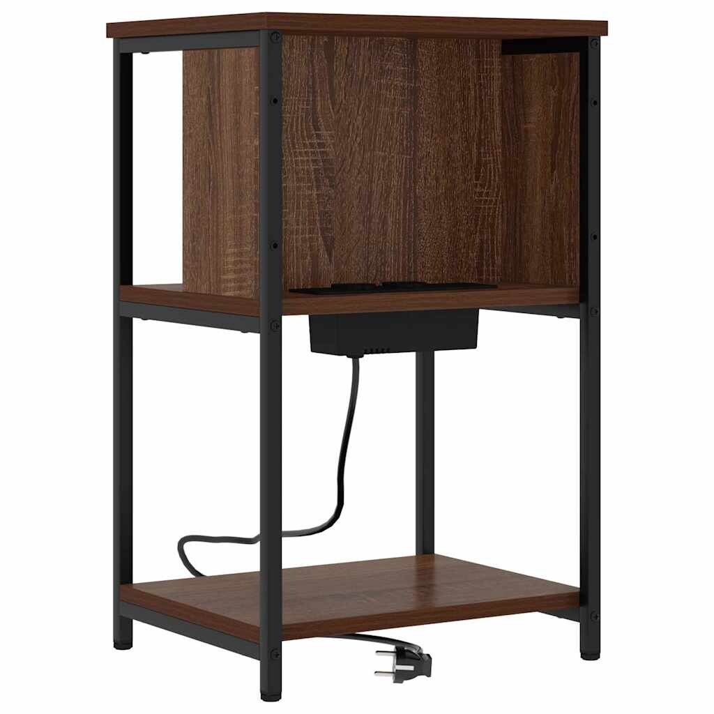 Cabinet de chevet Chêne brun 40 x 40 x 61 cm Bois d'ingénierie – Modèle Récif Nuit
