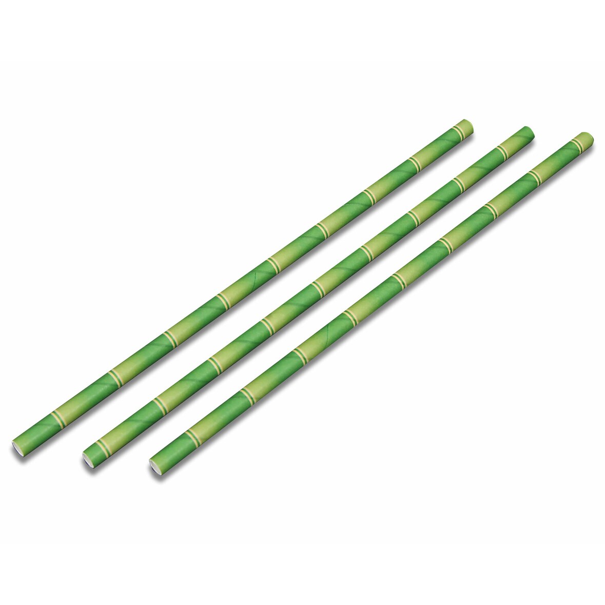100x Strohhalme Trinkhalme aus Papier Bambusdesign O6mm 24cm