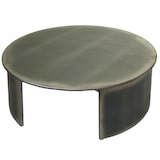 thumbnail of Couchtisch HWC-L74, Beistelltisch Wohnzimmertisch, MVG-zertifiziert Industrial, rund Ø80cm, Metall-Optik gebürstet