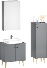 thumbnail of Badezimmermöbel-Set Spiegelschrank Waschtisch Badschrank grau mit Füßen V-90.59F-01