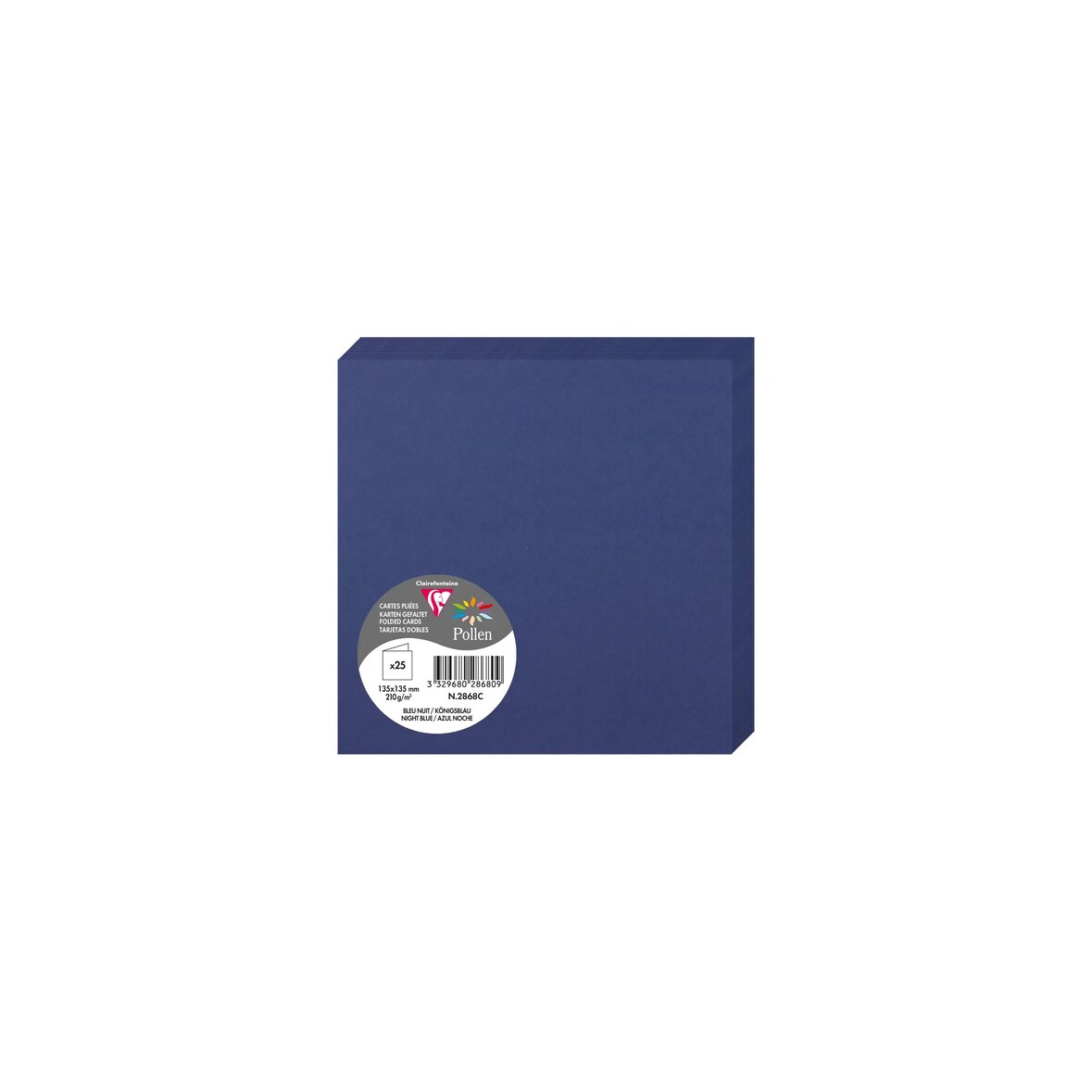 Pollen 250x Doppelkarte Pollen 135x135mm 210g - Mitternachtsblau 2868C