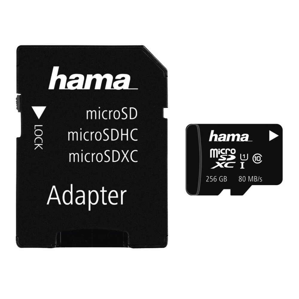 HAMA microSDXC 256GB | Class 10 UHS-I | 80MB/s Speicherkarte