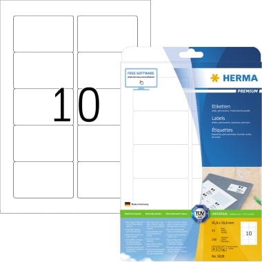 HERMA Etikett Premium 5028 83,8x50,8mm weiß 250 St./Pack.