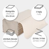 thumbnail of Papierhandtücher 1-lagig Recyclingpapier 25x23 cm Natur 5000 Blatt