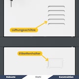 thumbnail of Schließfachschrank Spind BERN - 12 Fächer, Etikettenhalter | Wertfachschrank Umkleideschrank Metall Kleiderspind, 185x90x40cm Anthrazit-Weiß
