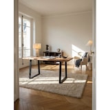 thumbnail of Schreibtisch Massivholz Industrial | 120x60 cm Akazie Holztisch | Goldbraun | Baumkante & Handgefertigt | Tarn Kollektion | Kadima Design