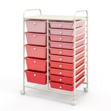 thumbnail of Carrito organizador multiusos con 15 cajones y ruedas - Rosa - HW53825PI