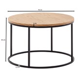 thumbnail of Couchtisch 70x70x45 cm Sofatisch Holz / Metall Wohnzimmertisch Eiche, Design Stubentisch Modern Rund, Holztisch Kaffeetisch, Tisch