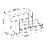 thumbnail of Dmora Letto per bambini Breithorn, Cameretta completa con armadio e cassetti, 275x108h150 cm, Bianco e Rovere