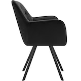 thumbnail of tectake Fauteuil pivotant 180° en velours rembourré motif matelassé noir - 405339