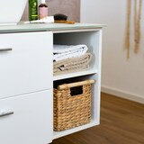 thumbnail of HMF Aufbewahrungskorb geflochten aus Wasserhyazinthe, Korb mit Holzgriffen zur Aufbewahrung für Badezimmer, Wohnzimmer, Küche, 37 x 22 x 20 cm, Natur