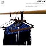 thumbnail of Percha Metal con Barra de Madera y Muescas | Color Negro | Antideslizantes y Resistentes | Perchas para Ropa | 60 Unidades