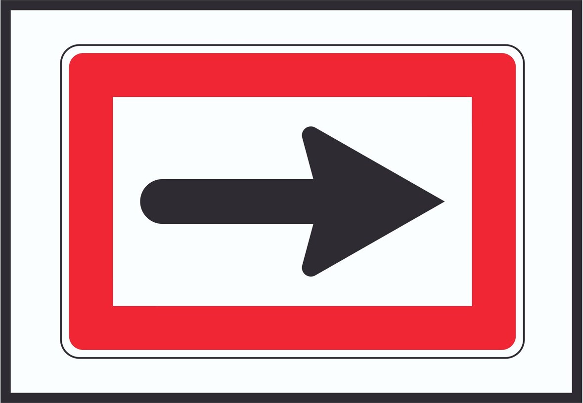 In Pfeilrichtung fahren rechts Symbol A2 (420x594mm)