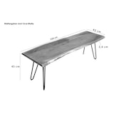 thumbnail of Sitzbank Baumkante 220 cm nussbaum massiv Akazie Hairpin-Gestell schwarz