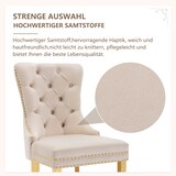 thumbnail of Esszimmerstuhl Polsterstuhl Beige 95x51x66 cm mit Samtbezug Türklopfer Rücken Nagelkopfbesatz vergoldete Edelstahlbeine verstellbare Füße