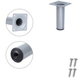 thumbnail of 4er Set Möbelstempel 100mm Möbelbeine Tischbeine Silber und Möbelfüße Stützfüße