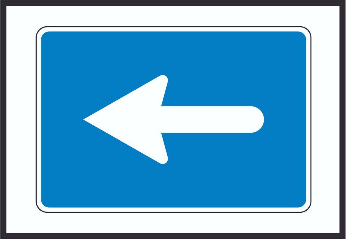 In Pfeilrichtung fahren links Symbol A0 Rückseite selbstklebend