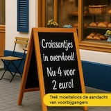 thumbnail of BRASQ Krijtstoepbord Mahonie - 55x 85 CM - Krijtbord - Reclamebord - Stoepbord - Dubbelzijdig - voor Binnen en Buiten - Horeca