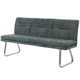 thumbnail of Sitzbank | HxBxT 93x180x58cm | Sitzhöhe 51cm | Lehne Stoff/Textil Chenille Edelstahl gebürstet 180cm | Blau-Grün | Esszimmerbank Bank Polsterbank
