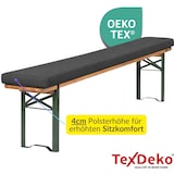 thumbnail of TexDeko Bierbankauflage gepolstert für Bierzeltgarnitur 180x25x4cm (kurz) XL Polsterung Biertisch-Auflage (Premium, Anthrazit)