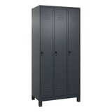 thumbnail of C+P Spind Classic PLUS, Füßen, 3 Abteile, HxBxT 195x90x50cm, Sicherheitsdrehriegel, Anthrazit von PROREGAL