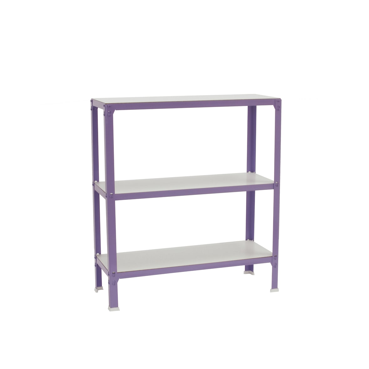 Estante de metal sem parafusos para casa Simonhome 3 prateleiras. Cor violeta/branco 900x1000x300 mm