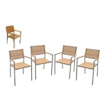thumbnail of Stapelstuhl Garten Terrasse stapelbar Edelstahl Teak
