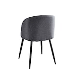 thumbnail of Möbilia Lot de 2 fauteuils | Revêtement tissu | Pieds acier | L 63 x P 53 x H 84 cm | Gris foncé-noir