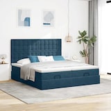thumbnail of vidaXL Ottoman-Bett mit Matratzen & LEDs Dunkelblau 180x200 cm Samt