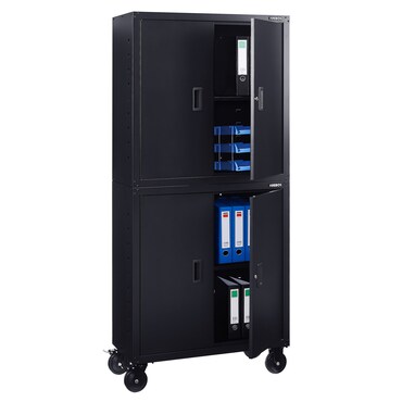 Schedario Armadio Per Uffici Armadio Di Stoccaggio 195x90x40cm Nero