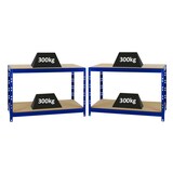 thumbnail of PROREGAL Mega Deal | 2x Werkbank Tiger | 300 kg pro Fachboden | HxBxT 90x140x60 cm | Blau | Arbeitstisch Werkstatttisch