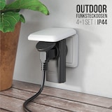 thumbnail of Arendo Outdoor Funksteckdosen-Set für den Außenbereich - 4x Funkschalter / 1x Fernbedienung / IP44