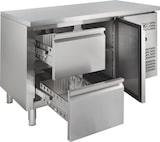 thumbnail of GastroHero Kühltisch ECO 1/2 GN 1/1 214 L Edelstahl Umluftkühlung 0 °C–+8 °C 230 V LED-Thermostat 1350x700x850 mm 1 Tür + 2 Schubladen