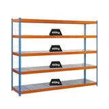 thumbnail of PROREGAL Schwerlastregal METAL YETI FIVE | HxBxT 200x120x60cm | Fachlast 400kg | Blau-Orange | Standregal Metallregal Lagerregal