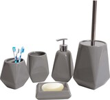 thumbnail of 5-teiliges Badset HWC-C71, WC-Garnitur Badezimmerset Badaccessoires, Keramik ~ grau