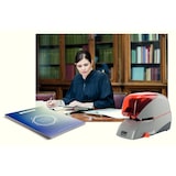 thumbnail of Grapadora Rapid mod. 5080E, plata/naranja