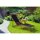 thumbnail of Liegestuhl schwarz Sonnenliege Fußteil Gartenliege Holz Deckchair Strandstuhl Gartenmöbel 10-305 F