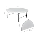 thumbnail of METRO PROFESSIONAL Mesa alta plegable para banquetes Pamua, acero, tablero HDPE, Ø 180 x 74 cm, blanco