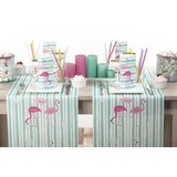 thumbnail of Sovie HOME Tischläufer Flamingo aus Linclass® Airlaid 40 cm x 4,80 m, 1 Stück - Türkis Flamingo Sommer Party