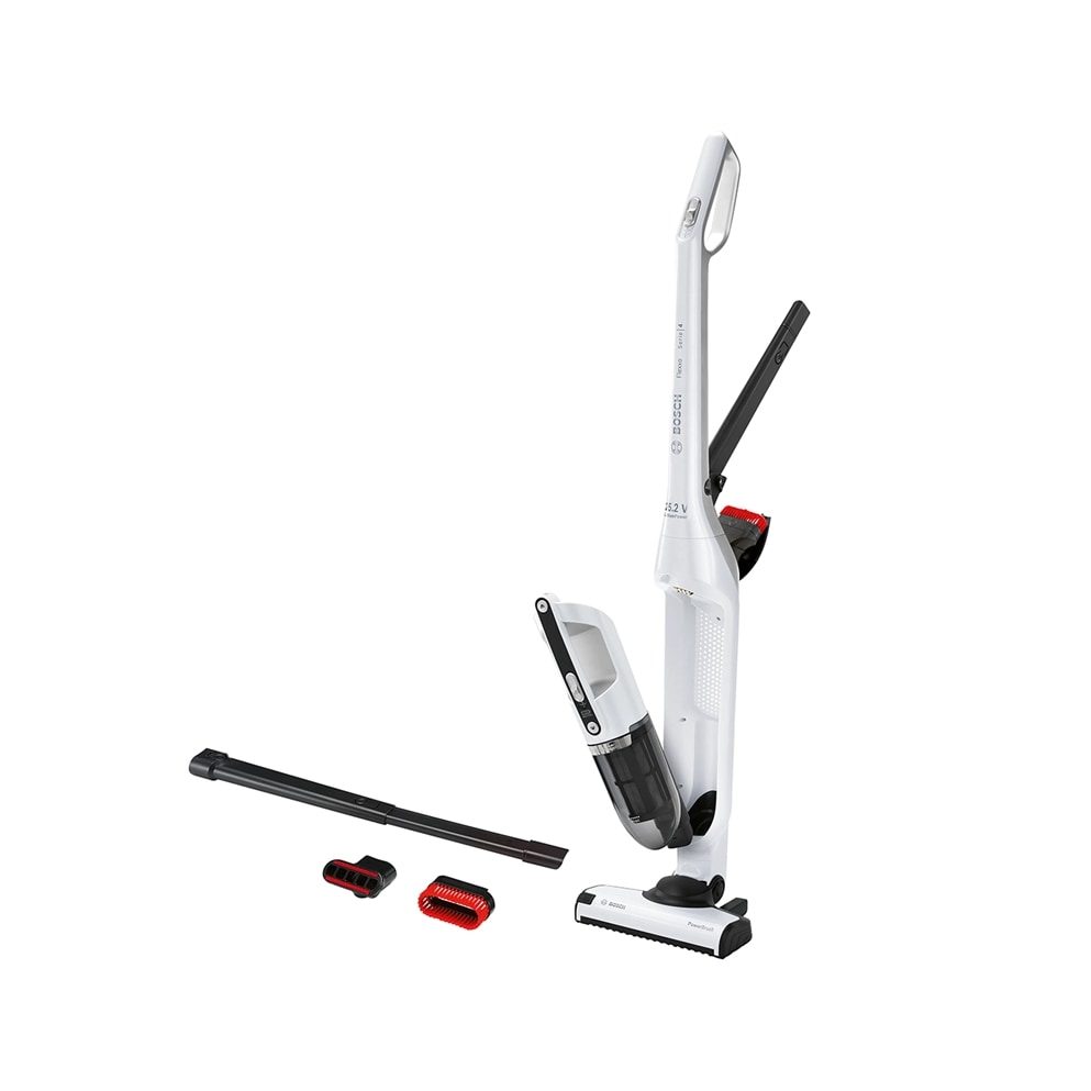 Bosch Serie 4 Bbh32551 Aspiradora De Pie Y Escoba Eléctrica Sin Bolsa Metálico, Blanco 0,4 L