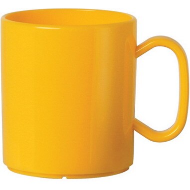 10x Waca Henkelbecher FUN 325ml gelb Höhe: 90mm, Durchmesser: 75mm