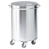 thumbnail of EURAST - Roestvrijstalen vuilnisbak van 95 liter, met deksel en wielen - 450x450x685 mm - 16405062