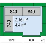 thumbnail of KBS Tiefkühlzelle 2140x1540x2380 mm Bodenunterbelüftungsplatten Stahlblech weiß